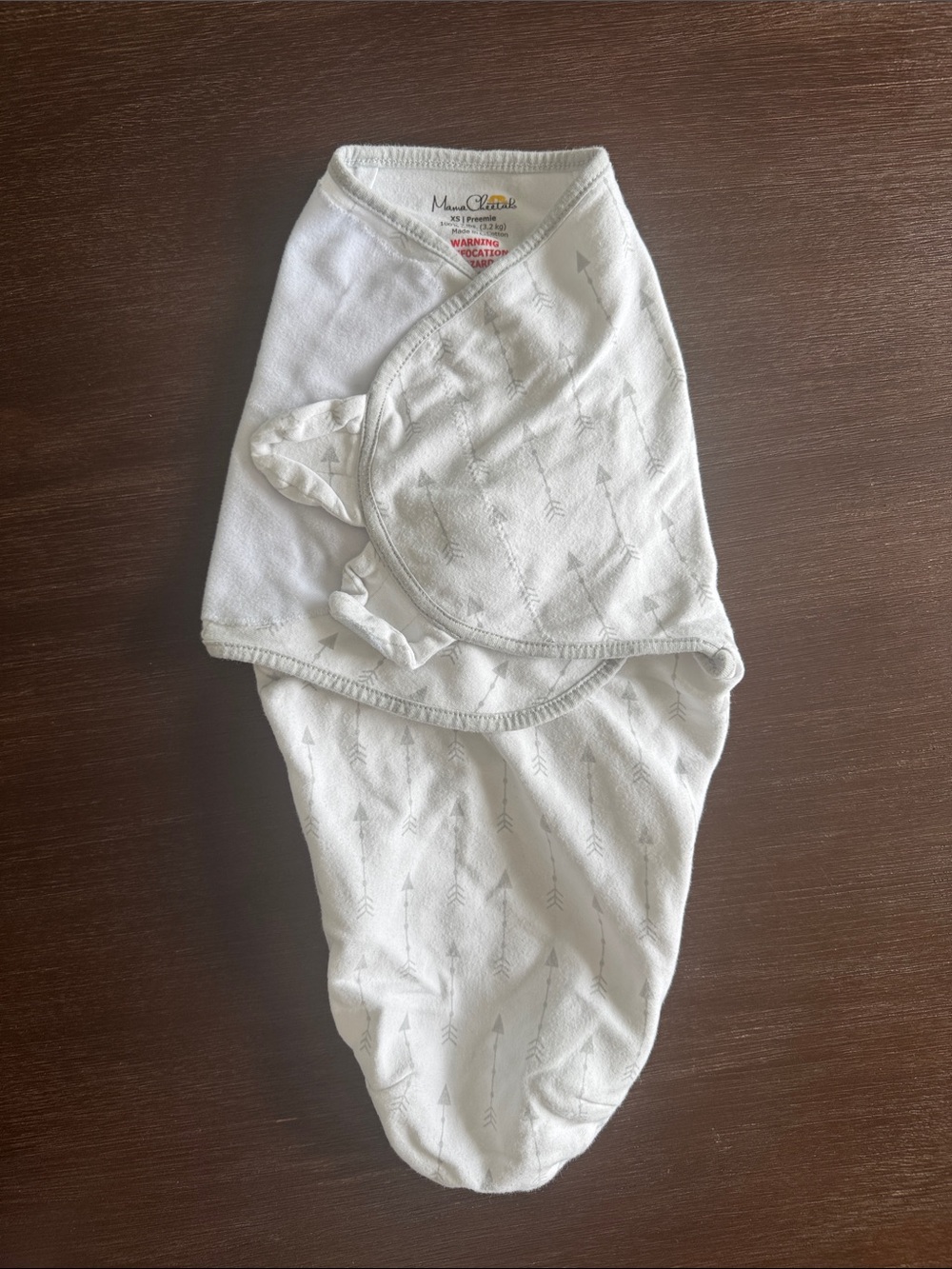 White Arrow Knit Swaddle Sleepsack - Gentle Cotton